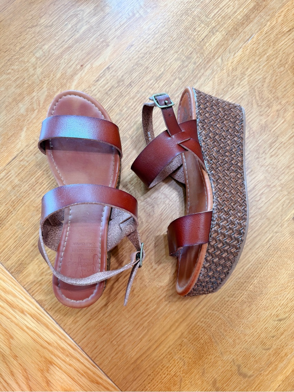Jellypop Chestnut Suede Wedge Sandal
